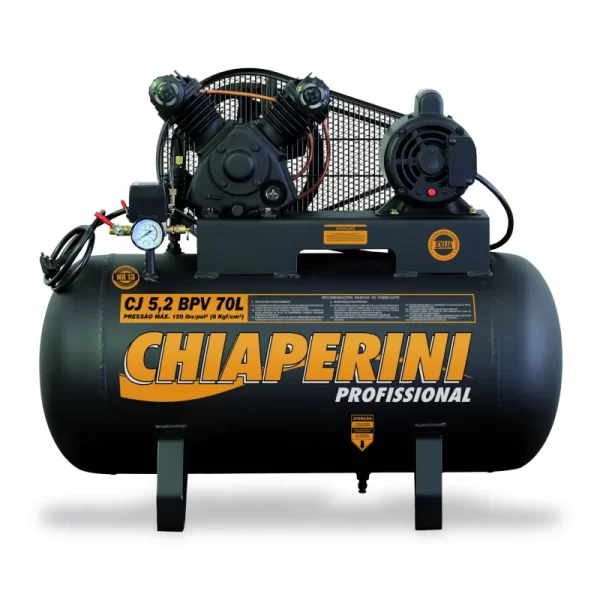 Compressor de ar baixa pressão 5.2 pcm 70 litros – Chiaperini CJ 5.2 BPV 70 L