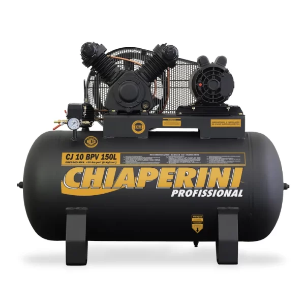 Compressor de ar baixa pressão 10 pcm 150 litros – Chiaperini CJ 10 BPV 150 L