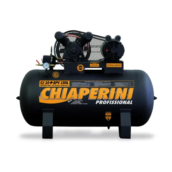 Compressor de ar baixa pressão 10 pcm 150 litros – Chiaperini CJ 10+ BPV 150L