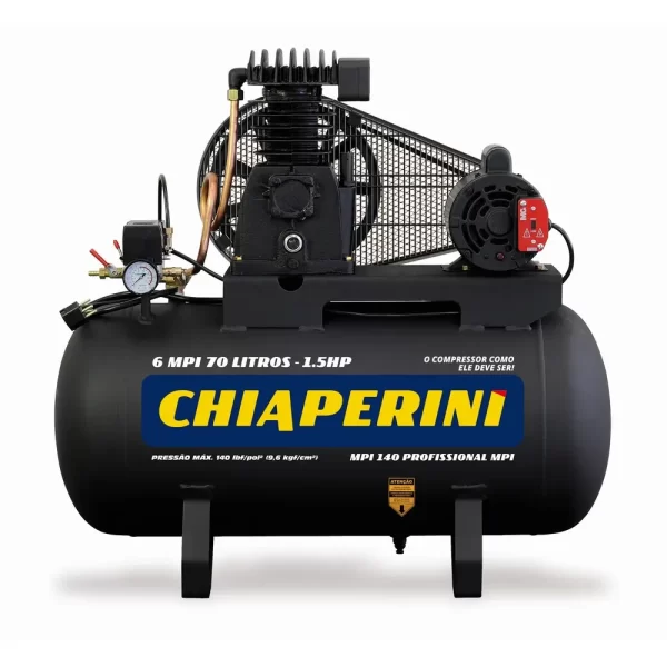 Compressor de ar média pressão 6 pcm 70 litros – Chiaperini 6 MPI 70 L